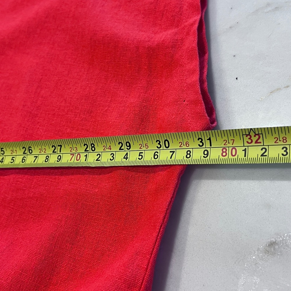 DKNY Womens Red Linen Blend V-Neck Oversized Blouse Top Plus Size 3X - Picture 6 of 7